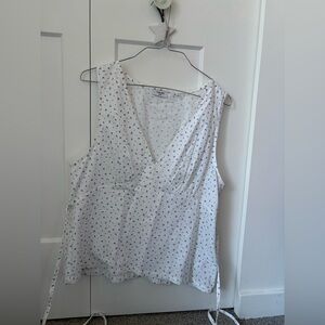 Aritzia White Sleeveless Wrap Top